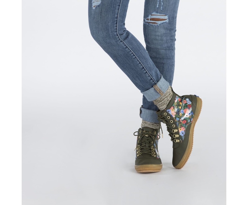 Botas Keds Mujer Verde - Rifle Paper Co. Scout Water-Resistant Garden Party - 278-UIBDWX